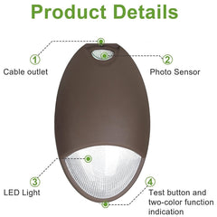 Diagram of a brown outdoor light fixture with labeled parts on a white background