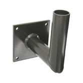 Metal bracket with cylindrical attachment on a white background