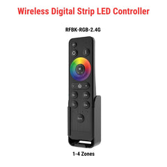 Wireless digital strip LED controller with color display on a white background