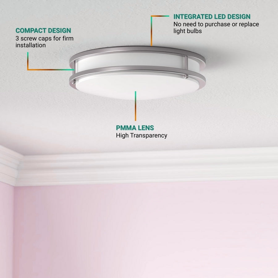 Ceiling light fixture with features highlighted on a white wall background at fliptoled
