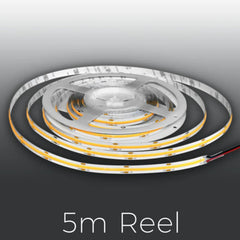 12v led strip lights​ with '5m Reel' text on a gray background