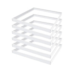 2x2 LED Panel Light Surface Mount – 6 Pack, Aluminum 2x2FT Ceiling Frame Kit with Screws, Easy Install, Durable White Frame for Flat Panel Lights