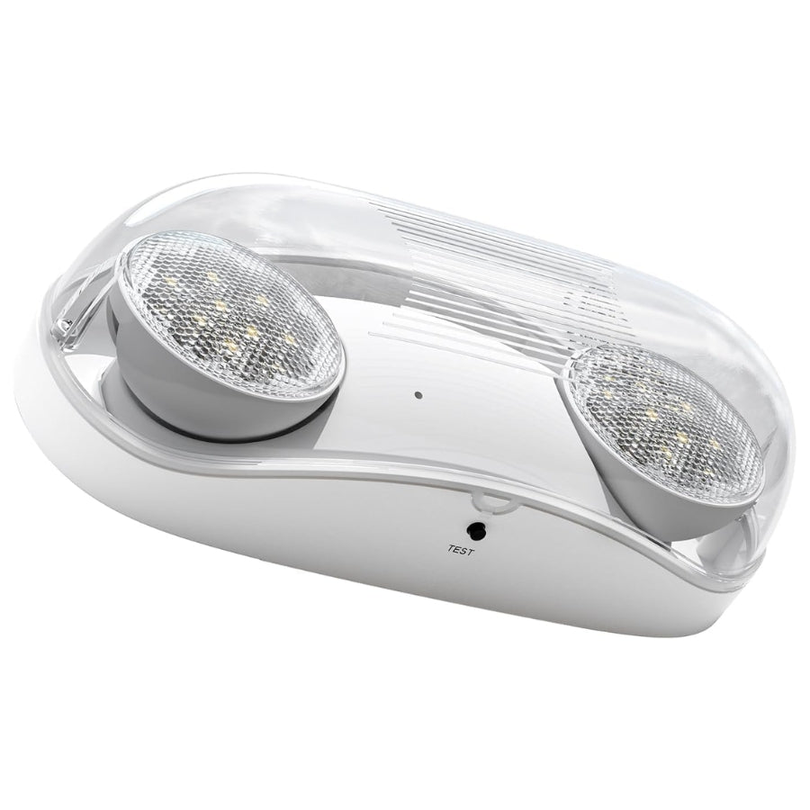 Outdoor Rated High Output White LED Emergency Light (Bug Eyes) with Battery Backup, Wet Location Listed, 90-Minute Minimum Capacity, 120V-277V | 1 Pack