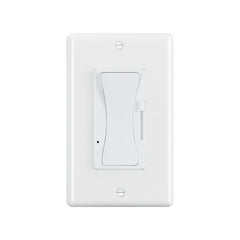 0-10V LED Dimmer Switch, Low Voltage Dimmer for Dimmable LED Lights, CFL, Halogen & Incandescent Bulbs, Single-Pole or 3-Way, No Neutral Required, 5%-100% Smooth Dimming, ETL Listed, Wallplate Included (White, 1 Pack)