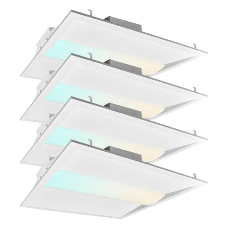 2x2 LED Troffer Center Basket Panel, Color Tunable 3000K/4000K/5000K, Watt Adjustable 20W/30W/40W-Up to 5000 Lumens, 0-10V Dimmable, 100-277V-ETL&DLC Qualified, 4-Pack