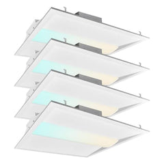 2x2 LED Troffer Center Basket Panel, Color Tunable 3000K/4000K/5000K, Watt Adjustable 20W/30W/40W-Up to 5000 Lumens, 0-10V Dimmable, 100-277V-ETL&DLC Qualified, 4-Pack