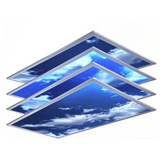 2x4 LED Artificial Skylight Panel – 72W Dimmable Sky Flat Panel, 6500K Cool White, 9000 Lumens, Recessed Drop Ceiling Fixture, 120-277V, ETL Listed
