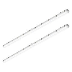 8FT LED Vapor Tight Light Fixtures 120W/110W/100W/90W Adjustable, 3K/3.5K/4K/5K/6.5K 5CCT Selectable, Dimmable IP65 Vapor Proof Lighting for Shop Light for Parking Carport Car Wash,ETL Listed 2 Pack