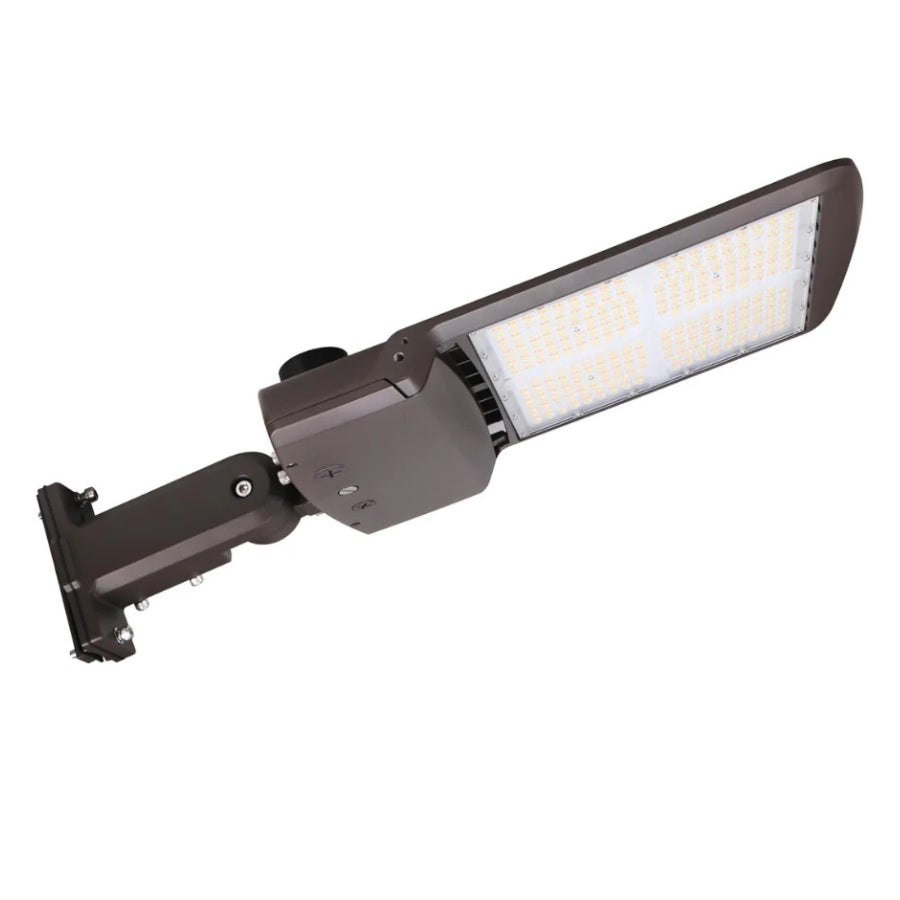 300W/240W/200W LED Parking Lot Lights, Power & CCT Selectable 3000K/4000K/5000K, 45000 Lumens, AC277–480V Shoebox Area Light, IP65 Waterproof, Universal Bracket, UL/DLC Listed
