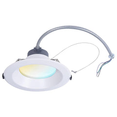 8 inch Commercial Canless LED Downlight, brightness 2400lms, Wattage Adjustable 12/20/30W, 0-10V Dimmable Recessed Ceiling Light Fixture, 5 CCT 2700K-5000K, 120-277V IC Rated UL & Energy Star (1 Pack)
