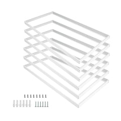 2x4 LED Flat Panel Light Surface Mount – Aluminum 2x4 Ceiling Frame with Mounting Screws, Easy Install, Durable White Frame for Ceiling Lights 6 Pack