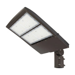 300W LED Parking Lot Light, 1000W MH Equivalent, 40,500 Lumens, 5000K Cool White, Type III-M Distribution, 1–10V Dimmable, IP65 Waterproof, Bronze Housing, Optional Photocell, DLC 5.1 Premium – 5 Year Warranty