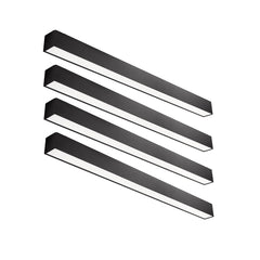 8FT Linear LED Light Fixture, 80W 9600lm, CCT Selectable, 120-277V, Black Housing, Suspended or Surface Mount, Energy-Efficient LED Strip Lighting for Commercial & Residential Use