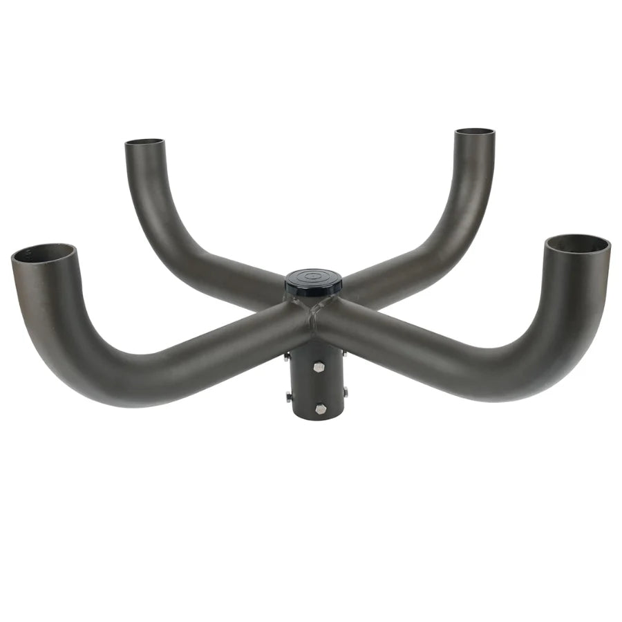90° Bullhorn Tenon Adapter with 4 Arms, Fits 2-3/8″ Round Pole Slip Fitter, Mounting Bracket for 4 LED Shoebox or Parking Lot Lights, Bronze Finish
