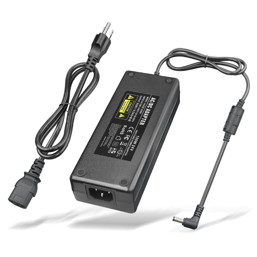 24V DC Power Supply Adapter 6.25A 150W 100-240V AC to DC Transformer Converter for LED Strip Lights CCTV LED Driver Replacement