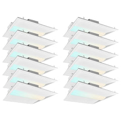 2x2 FT Center Basket LED Troffer Panel Light, 20/30/40W, 3 Color Options 3000K | 4000K | 5000K, Dimmable Drop Ceiling Lights, 2500/3750/5000 Lumens, Damp Rated, 120-277V, DLC Premium (12 Pack)