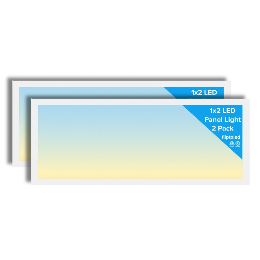 2 pack 1x2 FT Surface Mount LED Flat Panel Light