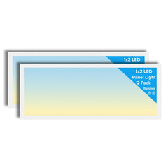 2 pack 1x2 FT Surface Mount LED Flat Panel Light
