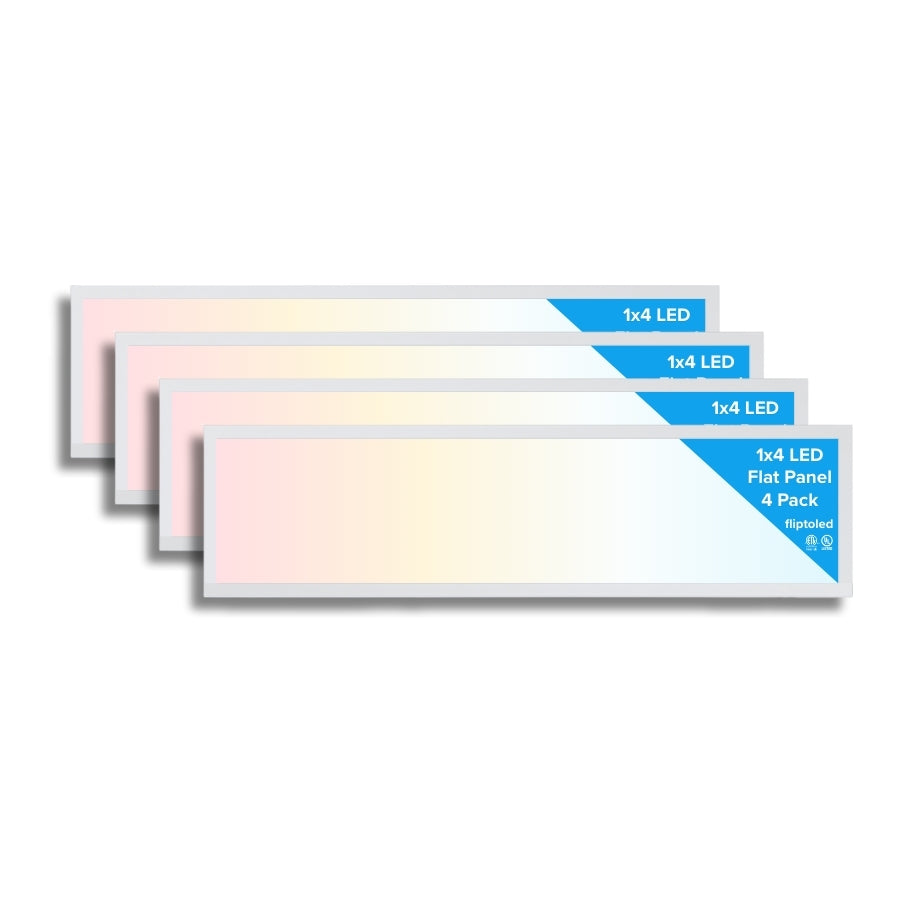 1x4 led flat panel light surface mount 4 pack at fliptoled 