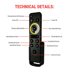 Remote Control LED Strip Lights Controller – 2-in-1 RF Wireless Dimmer for CCT & Single Color LEDs, 4-Zone Control, 1024-Level Dimming, 8 Dynamic Modes, Speed & Brightness Adjustment, Works with CW+WW Tunable White