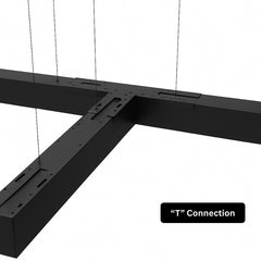Linking Bracket for Office Lamp – T Shape 3-Way Connector – Black Metal