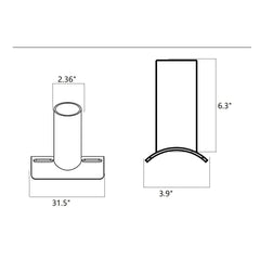 Tenon Adapter for 2-3/8″ Slip Fitter LED Shoebox Light, Side Mount for 2-3/8″ Round Pole, Single Spoke Bronze Steel Bracket