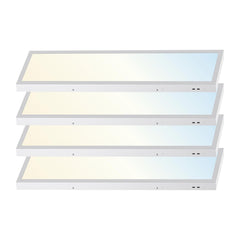 1x4FT Led Flat Panel Light Surface Mount Ceiling Light, 5CCT 3000K/3500K/4000K/5000K/6500K 120V TRIAC Dimmable, 30W/40W/50W 6250Lumens, Flush Mount or Drop Ceiling for Office Kitchen Garage