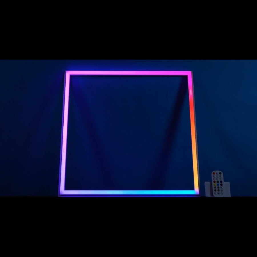 2x4 FT RGB Multicolor Edge-Lit Frame LED Panel Lights Remote & App Controlled 60W 6600lm Color Changing LED Panel Light Smart 2.4G+Bluetooth Drop Ceiling Light with (6 Pack)