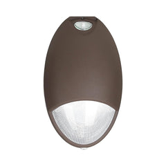 12W LED Emergency Light with Battery Backup and Photocell, Self-Test Diagnostics, Outdoor Wall Pack, 100–277V, IP65 Wet Location, Dark Bronze, UL 924 Listed
