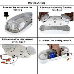 Outdoor Rated High Output White LED Emergency Light (Bug Eyes) with Battery Backup, Wet Location Listed, 90-Minute Minimum Capacity, 120V-277V | 1 Pack