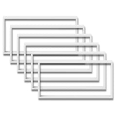 Set of white picture frames on a white background