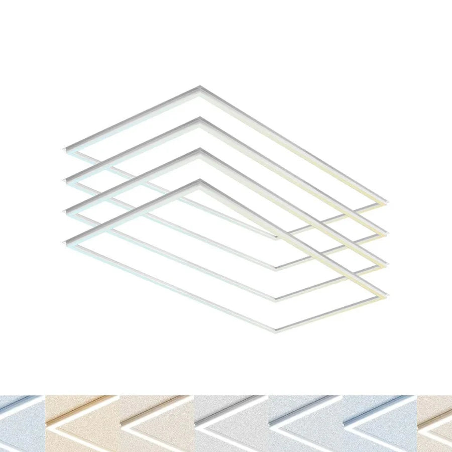 Ceiling light fixture with geometric design on a white background