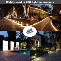24V LED Driver 300W Waterproof IP67 Outdoor Power Supply – Transformer Adapter AC100V-130V to DC24V 12.5A, 3 Pin Plug for LED Strips, Signage, Landscape Lights