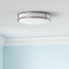 14 inch Flush Mount LED Ceiling Light Fixture, 25W, 1800lm, 3000K/4000K/5000K Adjustable Ceiling Lights, Oil Rubbed Bronze Saturn Dimmable Lighting for Hallway Bathroom or Kitchen