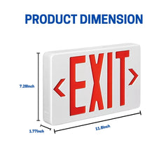 Wet Location Red Exterior Weatherproof Outdoor LED Exit Sign with 90 Minutes Battery Backup AC 120V/277V UL Listed
