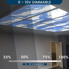 2x2 FT LED Sky Light Flat Panel, 40W, 6500K Dimmable Recessed Drop Ceiling Light, 5000 Lumens, Lay-in Fixture for Office, 120-277V, ETL Listed