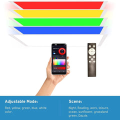 2x2 FT LED RGBW 5000K Multicolor Flat Panel Light Remote & App Controlled 40W 4400lm Color Changing LED Panel Light Smart Wi-Fi Drop Ceiling Light with Alexa/Google Assistant