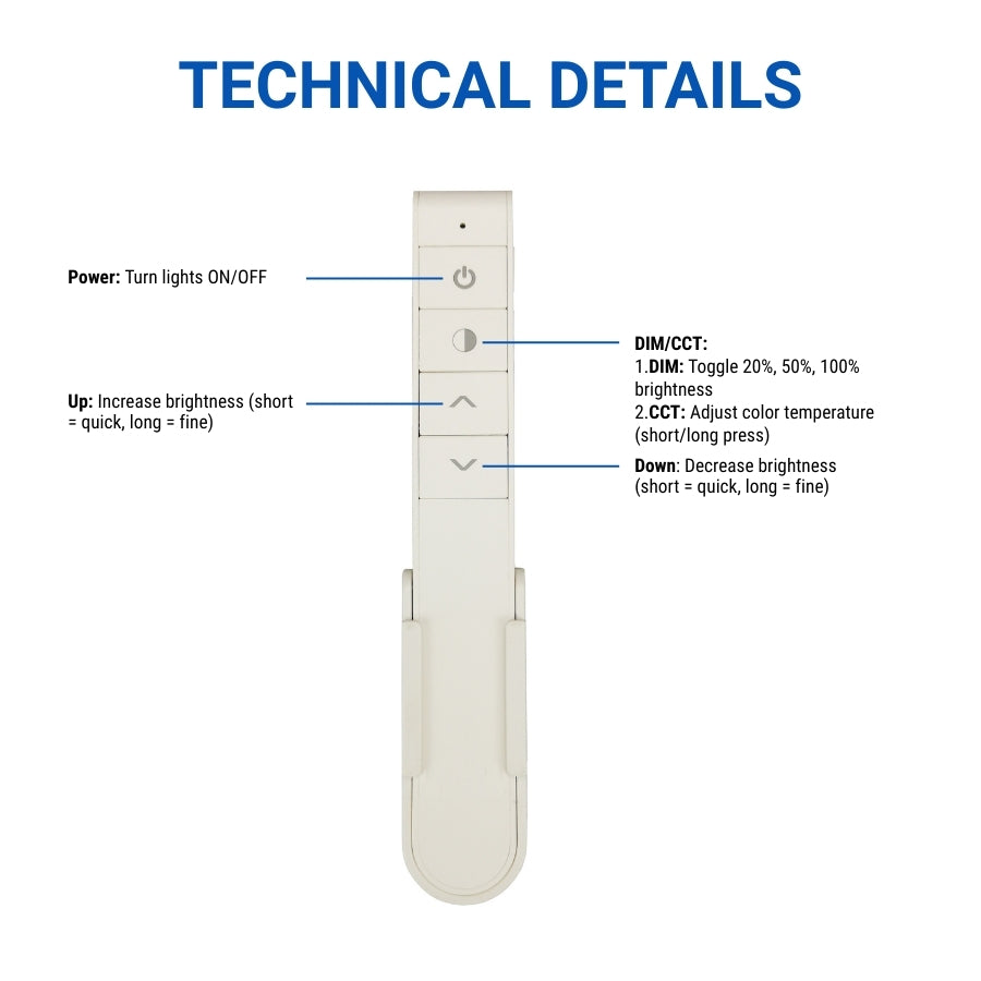 RGB LED Controller Remote RFBT12 – 2.4GHz RF Wireless Touch Remote with DIY Memory Keys – Supports Single Color & CCT – 30M Range, 2-in-1 Brightness & Color Temp Control, for LED Strip Lights