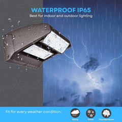 120W LED Wall Pack Light with Rotatable Head, 5000K Daylight, 16,200 Lumens, IP65 Waterproof Outdoor Security Fixture, UL Listed, Replaces 500W MH/HPS