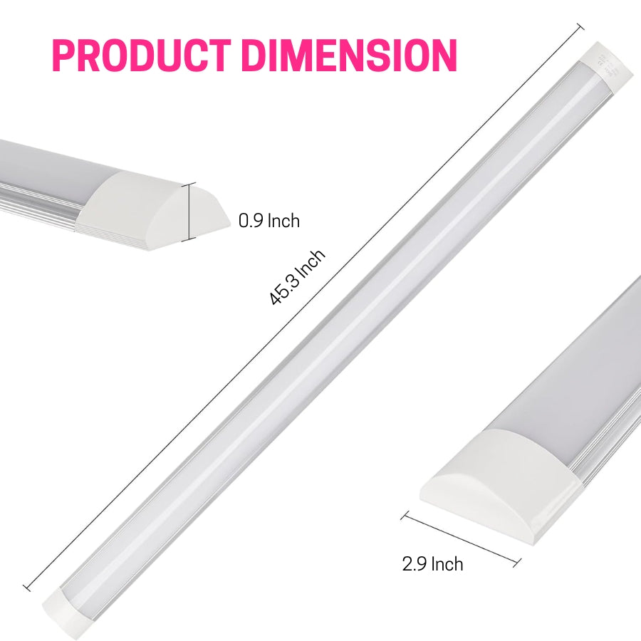 4FT LED Batten Light, Ultra-Slim Ceiling Surface Mounted Tube Light, 40W, 5000K Neutral White, 3600 Lumens, IP20, LED Ceiling Lamp for Office, Shop, Garage, Home, ver.2