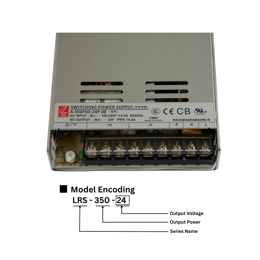 Switchable Power Supply – LED LRS-350-24, 350.4W, 24V, 14.6A, Single Output Power Supply for LED Light Strips & Lighting Systems