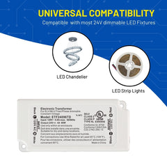 96W 24V Dimmable LED Driver – UL Listed Class 2 Power Supply, 120V AC to 24V DC Transformer, Triac/ELV Dimmable, Short Circuit & Overload Protection, for LED Strip Lights, Low Voltage Lighting