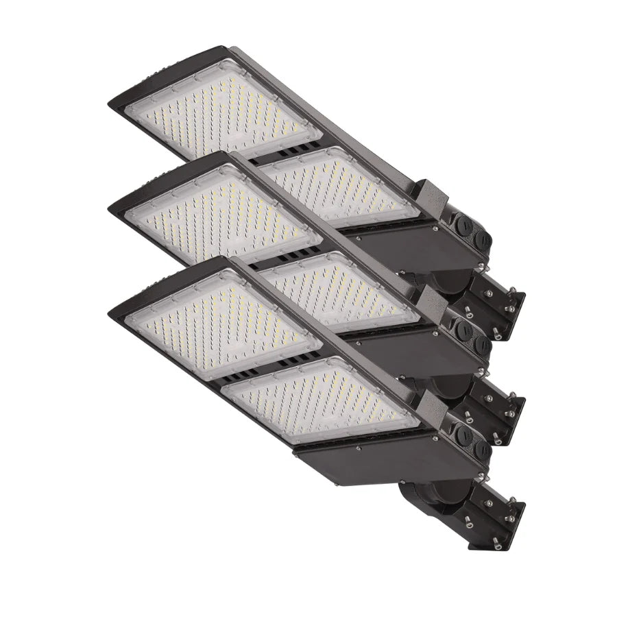 300W/240W/200W Power Selectable, LED Parking Lot Lights with Slip Fitter, 45000LM 5700K Led Shoebox in Outdoor, Waterproof Pole Mount Lights for Street Yard Stadium,100-277V IP65, ETL