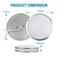 14 inch Flush Mount LED Ceiling Light Fixture, 25W, 1800lm, 3000K/4000K/5000K Adjustable Ceiling Lights, Oil Rubbed Bronze Saturn Dimmable Lighting for Hallway Bathroom or Kitchen