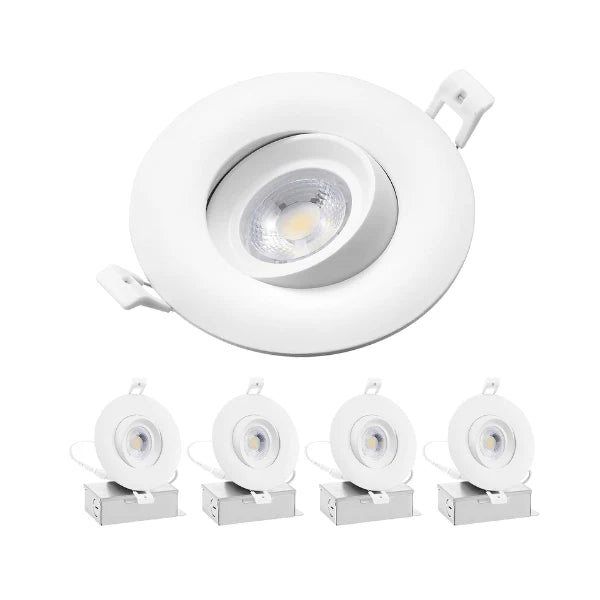 Set of white recessed ceiling lights on a white background at fliptoled