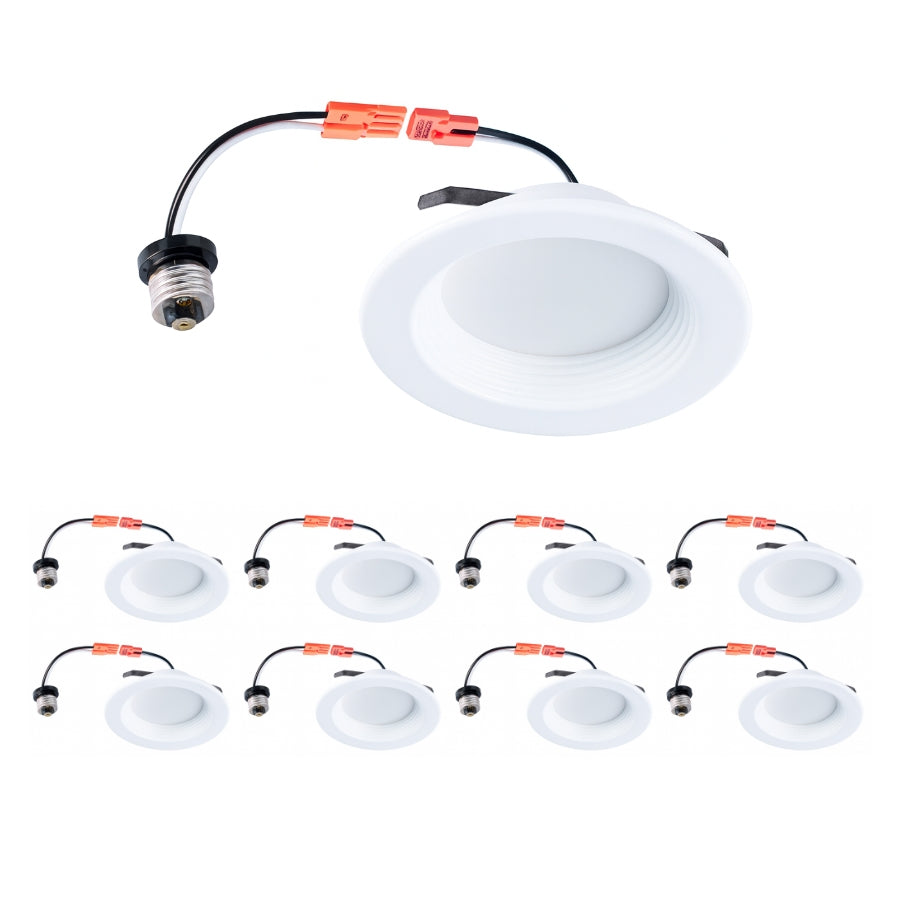 Set of LED downlights with wiring on a white background at fliptoled