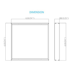 2x2 LED Panel Light Surface Mount – 6 Pack, Aluminum 2x2FT Ceiling Frame Kit with Screws, Easy Install, Durable White Frame for Flat Panel Lights