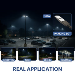 300W LED Shoebox Area Light, 5700K Daylight, 39,000 Lumens, IP65 Waterproof Outdoor Fixture, UL & DLC Listed – 5 Year Warranty