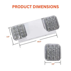 LED Emergency Lights, Commercial Lighting for Business, Power Outages, Offices, with Backup Battery (90 Minutes), Wall Mount, Hard Wired, 120-277V, Fire Resistant (94V-0) UL