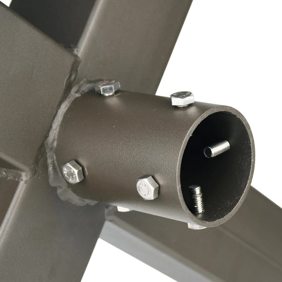 90° Bullhorn Tenon Adapter with 4 Arms, Mounting Bracket for Round Pole, Fits 4 LED Shoebox or Parking Lot Lights, Bronze Finish